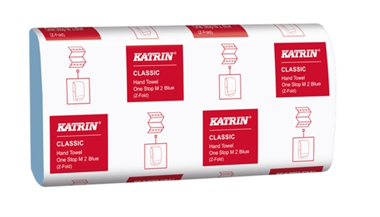 Picture of Katrin 38107 Classic Hand Towel One Stop M2 Z-Fold 2 Ply- Blue