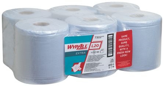 Picture of Wypall 7302 Industrial Wiping Paper L20 Centrefeed 2 ply Blue