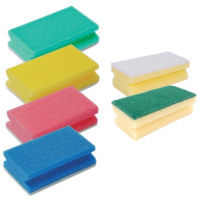 Picture of Green Gripped Sponge Scourer 13x7x4cm