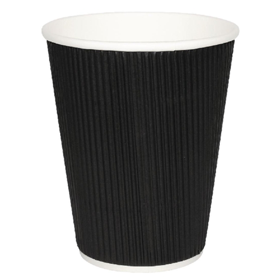 Picture of Black Kraft Ripple Cup 12oz - Case of 500