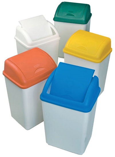 Picture of SWING BIN 50 LITRE WHITE/RED