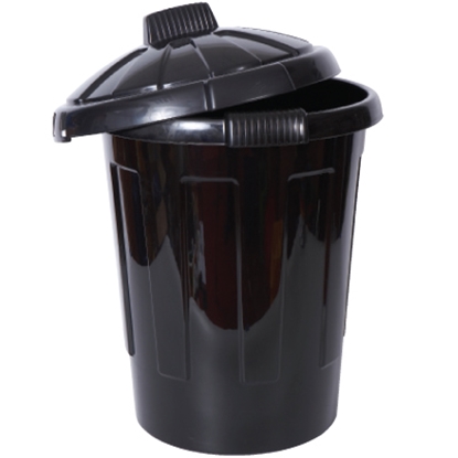 Picture of Black Dustbin 90 Litre with Clasp Handle Lid