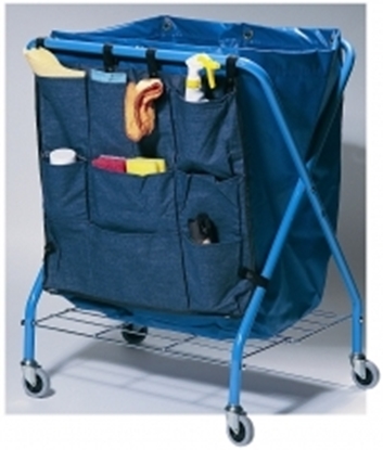 Picture of Folding Waste Cart with Blue Vinyl Bag
