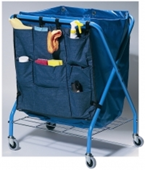 Picture of Folding Waste Cart with Blue Vinyl Bag
