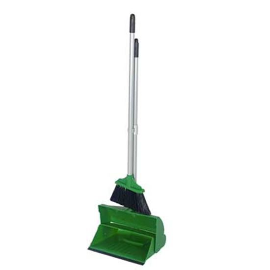 Picture of GREEN LOBBY DUSTPAN & BRUSH PLASTIC COMPLETE