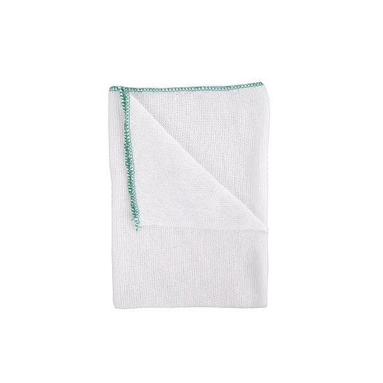 Picture of BLEACHED STOCKINETTE DISHCLOTH WITH GREEN BORDER- 30X40CM