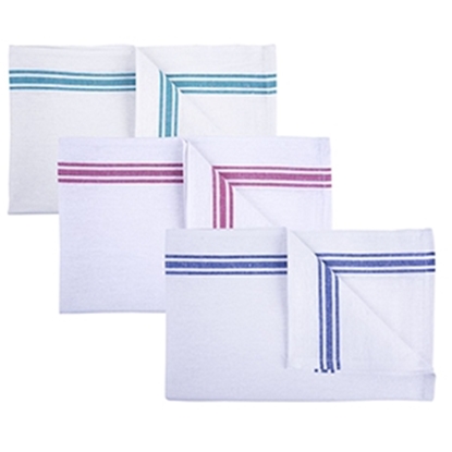 Picture of White Cotton Tea Towel with Coloured Edge 45 x 74cm