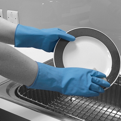 Picture of Matrix Household Glove Blue - Flock Lined Medium