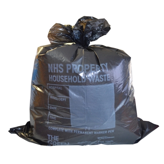 Picture of FL0530 10KG BLACK NHS WASTE SACK [500] 711 X 990