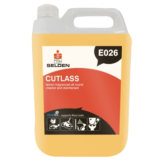 Picture of E026 Selden Cutlass All Round Washroom Cleaner & Disinfectant Lemon Fragranced 5 Litre