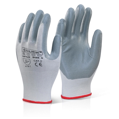 Picture of Nitrile Foam Nylon Grey Large Glove - Per Pair