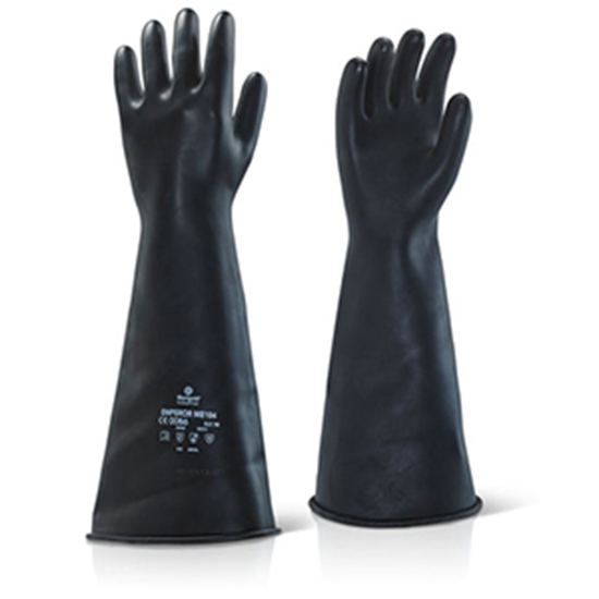Picture of 17" HD Black Rubber Gloves Large (8.5-9)