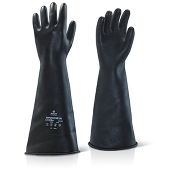 Picture of ILMW1709 (8.5-9) 17" HD BLACK RUBBER GLOVES LARGE