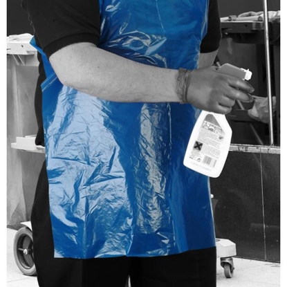 Picture of Blue Standard Length PE Disposable Apron One Size (69x107cm)- 200 per roll