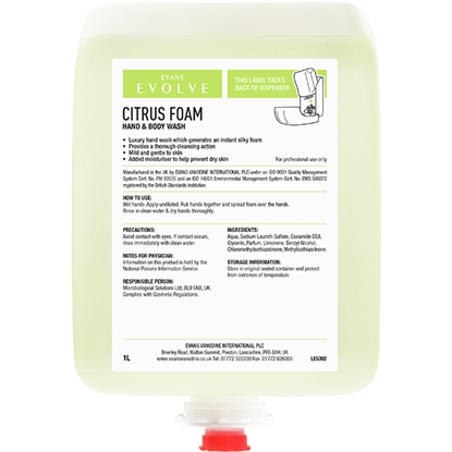 Picture of EVANS CITRUS FOAM SOAP 6 X1 Ltr