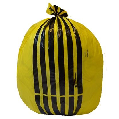 Picture of 70L Yellow Medium Duty Tiger Stripe Sack - Case of 450