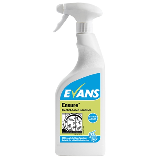 Picture of EVANS ENSURE FOOD AREA ALCOHOL SANITISER 6 x 750ML