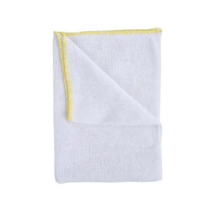 Picture of BLEACHED STOCKINETTE DISHCLOTH WITH YELLOW BORDER- 30X40CM