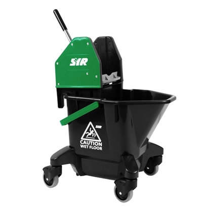 Picture of Z Blocked SYR 13 Litre Black/ Green Ebony Combo Bucket and Wringer- Made from Recycled Content