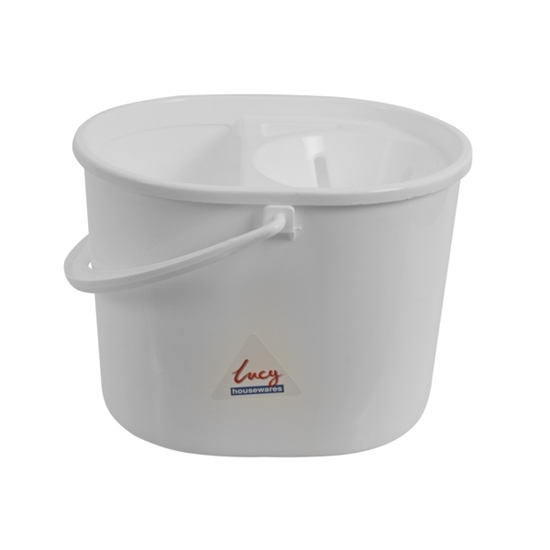 Picture of LUCY PLASTIC MOP BUCKET AND SIEVE WHITE 15 LITRE