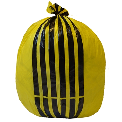 Picture of 17L Yellow Tiger Stripe Medium Duty Sack - Case of 1000
