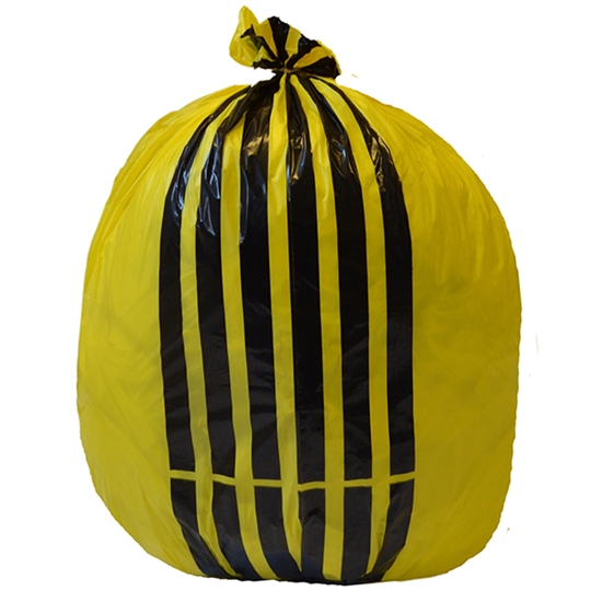 Picture of 17L Yellow Tiger Stripe Medium Duty Sack - Case of 1000
