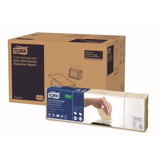 Picture of Tork 12889 N4 Xpressnap® Natural Environmental Print Dispenser Napkin 2 Ply