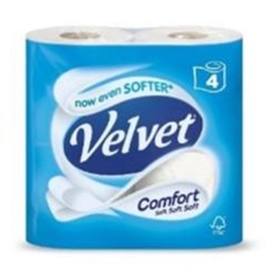 Picture of Velvet Comfort 2 Ply Toilet Rolls- White