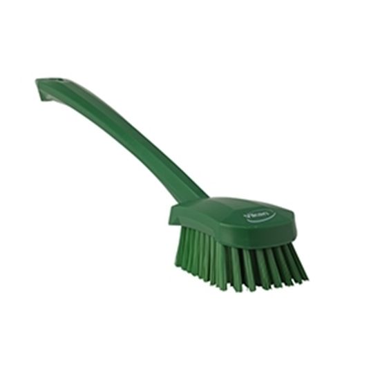 Picture of Vikan Washing Up Brush with Long Handle Hard Bristles 415MM GREEN