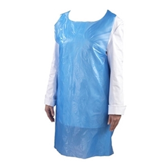 Picture of ECONOMY PACK 100 APRONS BLUE 42" DISPOSABLE