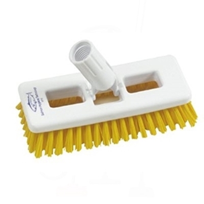 Picture of HILLBRUSH ST12 YELLOW 200MM STIFF SCRUB WITH SWIVEL CONNECTOR