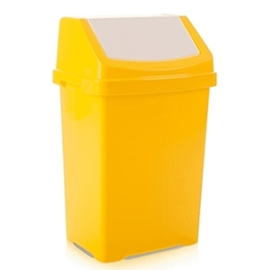 Picture of SWING BIN 50 LITRE WHITE/YELLOW