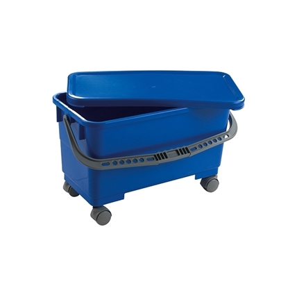 Picture of Window Cleaning Bucket with Lid & Castors 24 Litre- Blue