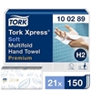 Picture of Tork 100289 H2 Xpress Soft Multifold Hand Towel 2 Ply- White