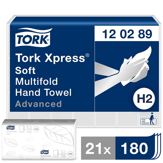 Picture of Tork Xpress 120289 H2 Soft Multifold Hand Towel 2 Ply White