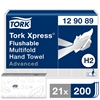 Picture of Tork 129089 H2  Xpress® Flushable MultiFold Hand Towel White 2 Ply - CLEARANCE SALE