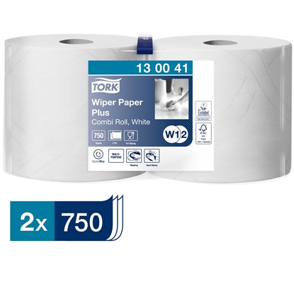 Picture of Tork W1/W2 Wiping Paper Plus Roll 2 Ply White