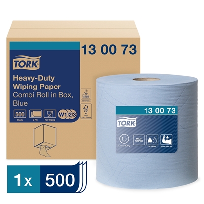 Picture of Tork W1/2/3 Heavy Duty Wiping Paper 2 Ply- Blue Roll