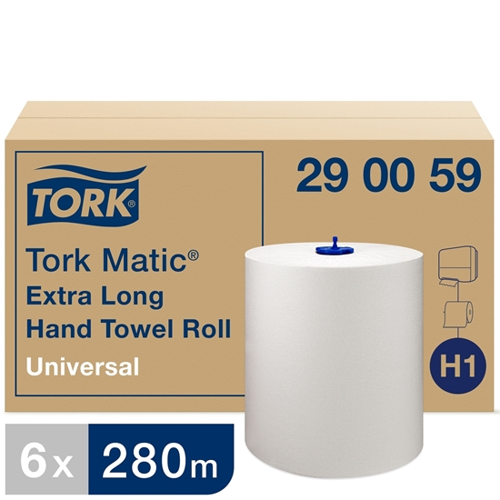 Picture of Tork 290059 H1 Matic® Extra Long Hand Towel Roll Universal 1 Ply White