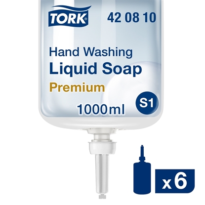 Picture of Tork Hand Washing Liquid Soap Perfume Free 6 x 1 Litre