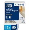 Picture of Tork Premium Linstyle® White Dinner Napkin 1/8 Folded 1 Ply White