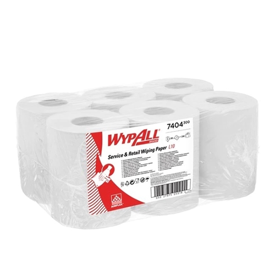 Picture of Kimberly Clark 7404 WypAll L10 Service & Retail Wiping Paper 1 Ply- Centrefeed White