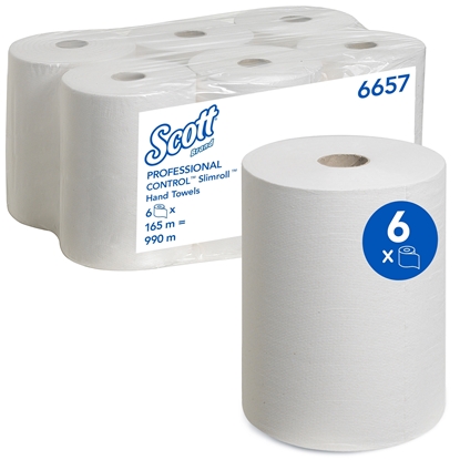 Picture of Scott 6657  Slimroll Hand Towel 1 Ply- White