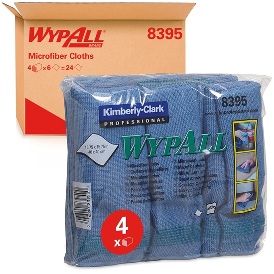 Picture of WypAll Microfibre Cloths Blue (4 x 6)