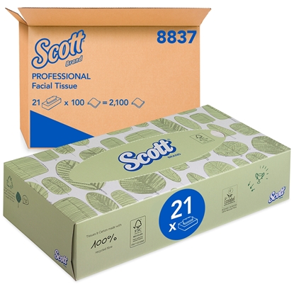 Picture of Kleenex White Standard Facial Tissue (21 x 100)