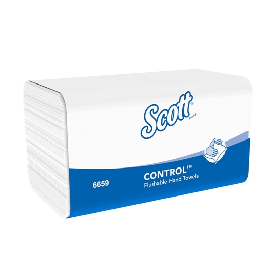 Picture of Scott 6659 Performance Hand Towels Interfolded 1 Ply- White (Flushable) Small