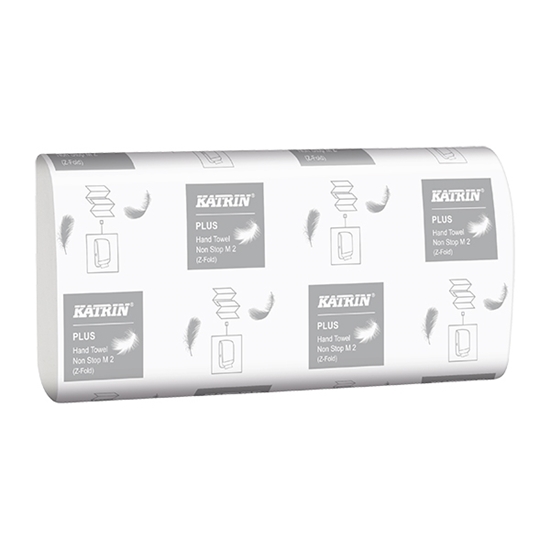 Picture of Katrin 61587 Plus Hand Towel M2 Non Stop Z-Fold Handy Pack- 2 ply White