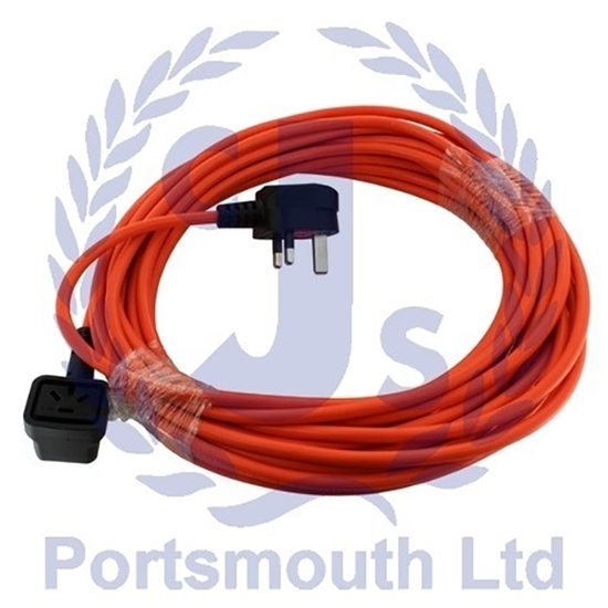 Picture of Orange Cable 13A plug assembly (3 Pin Connector) 10 Metre- Compatible for Various Models