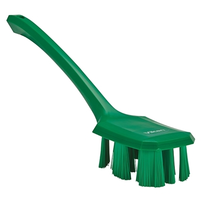 Picture of Vikan UST Hand Brush with Long Handle Hard Bristles 395MM GREEN