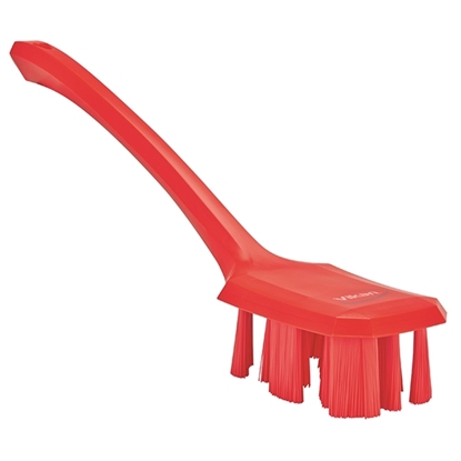 Picture of Vikan UST Hand Brush with Long Handle Hard Bristles 395MM RED